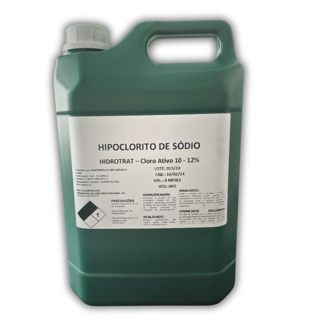 Hipoclorito de Sódio - HIDROTRAT CLORO ATIVO 10 - 12%