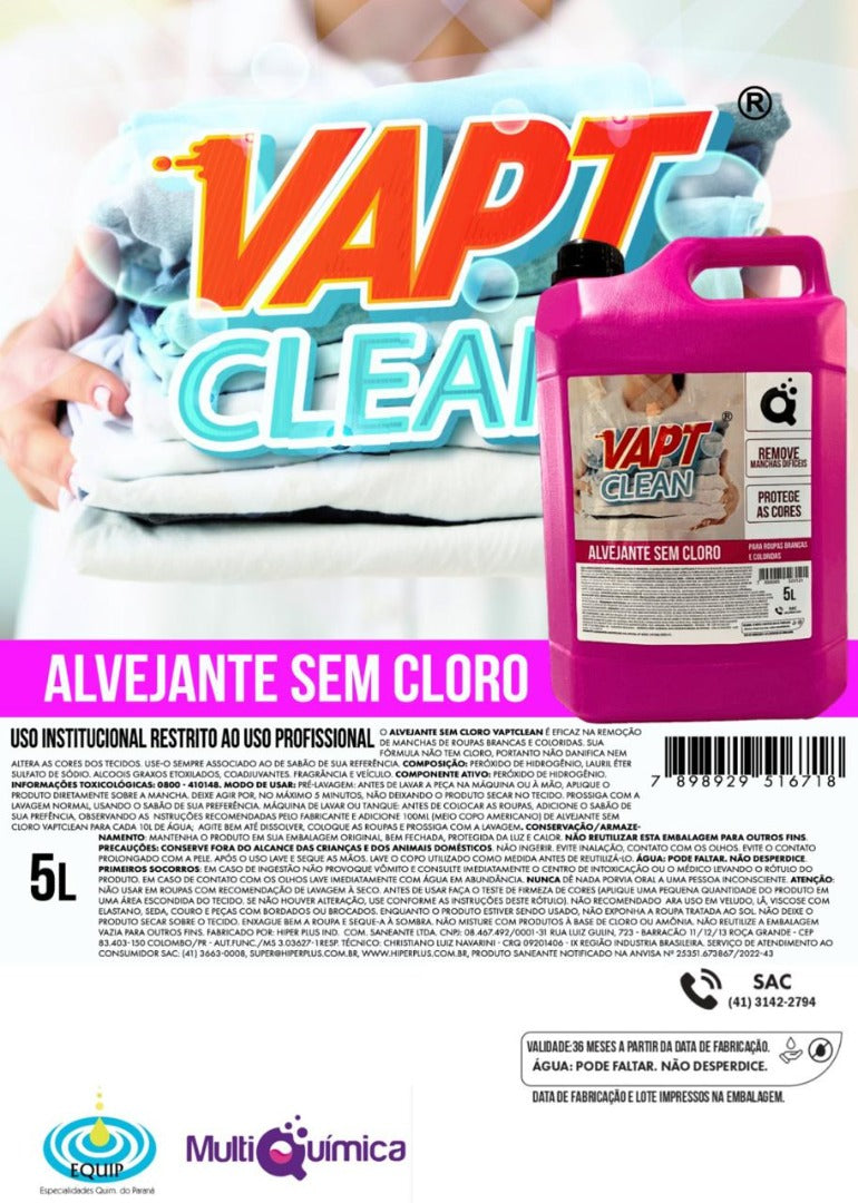 Alvejante sem cloro para roupas VAPT CLEAN -   5L