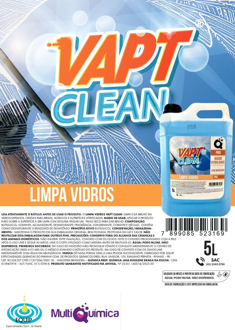 Limpa Vidros Vapt Clean 5L