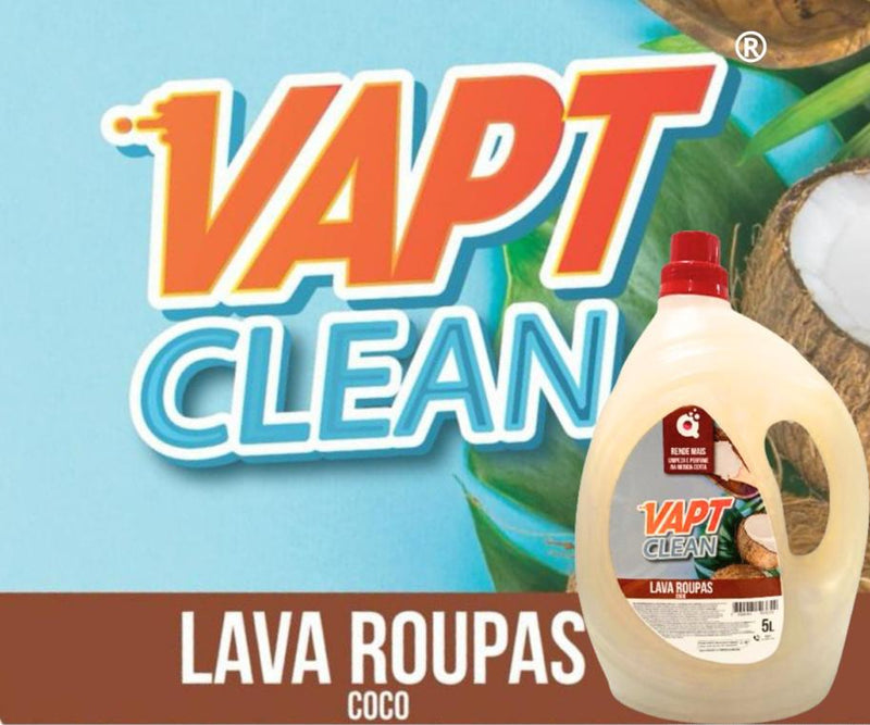 Sabão liquido lava roupas Vapt Clean 5L