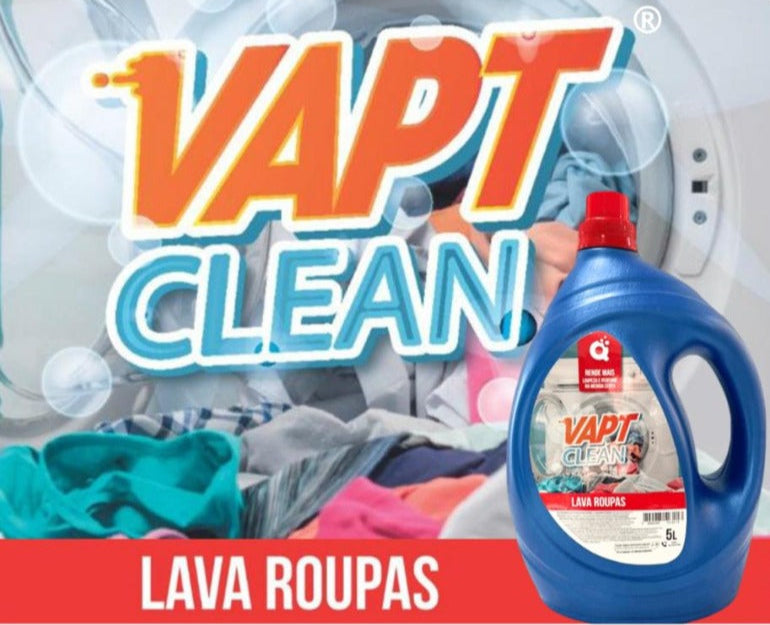 Sabão liquido lava roupas Vapt Clean 5L