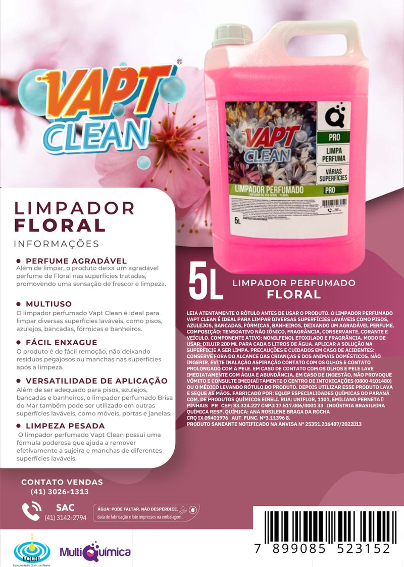 Limpador Perfumado desinfetante Vapt Clean 5L