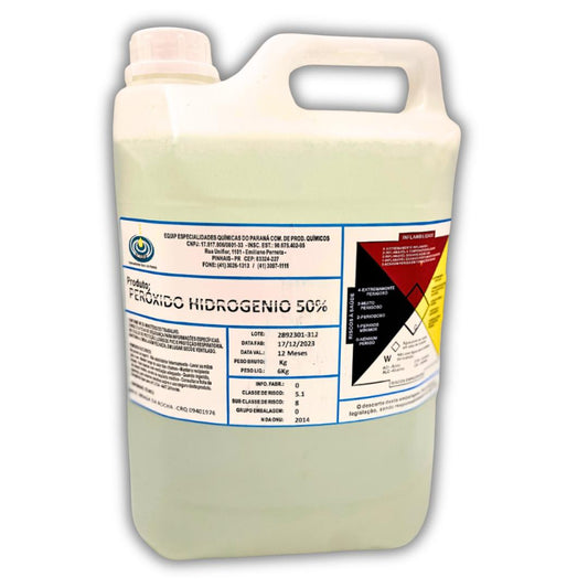 Peróxido de Hidrogênio - Solução Aquosa 50% - 200 Vol. -  5L
