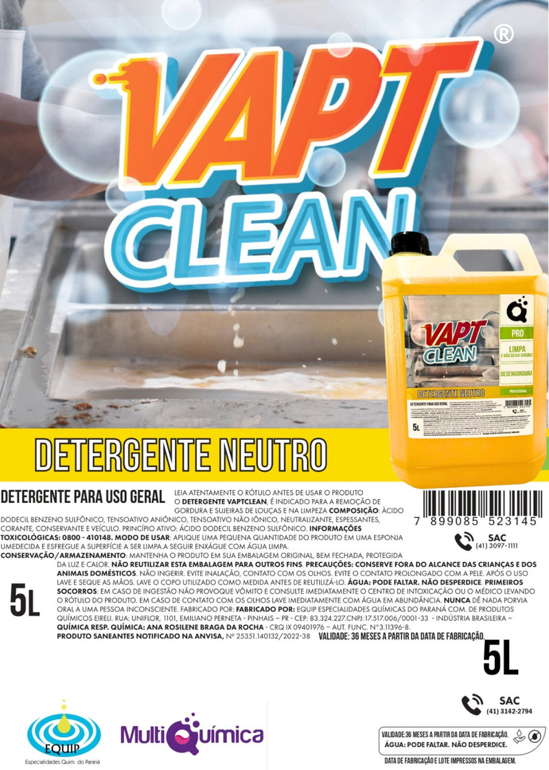 Detergente neutro 5L Vapt Clean